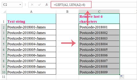 Excel: Remove first or last characters (from left or right) .